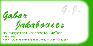 gabor jakabovits business card